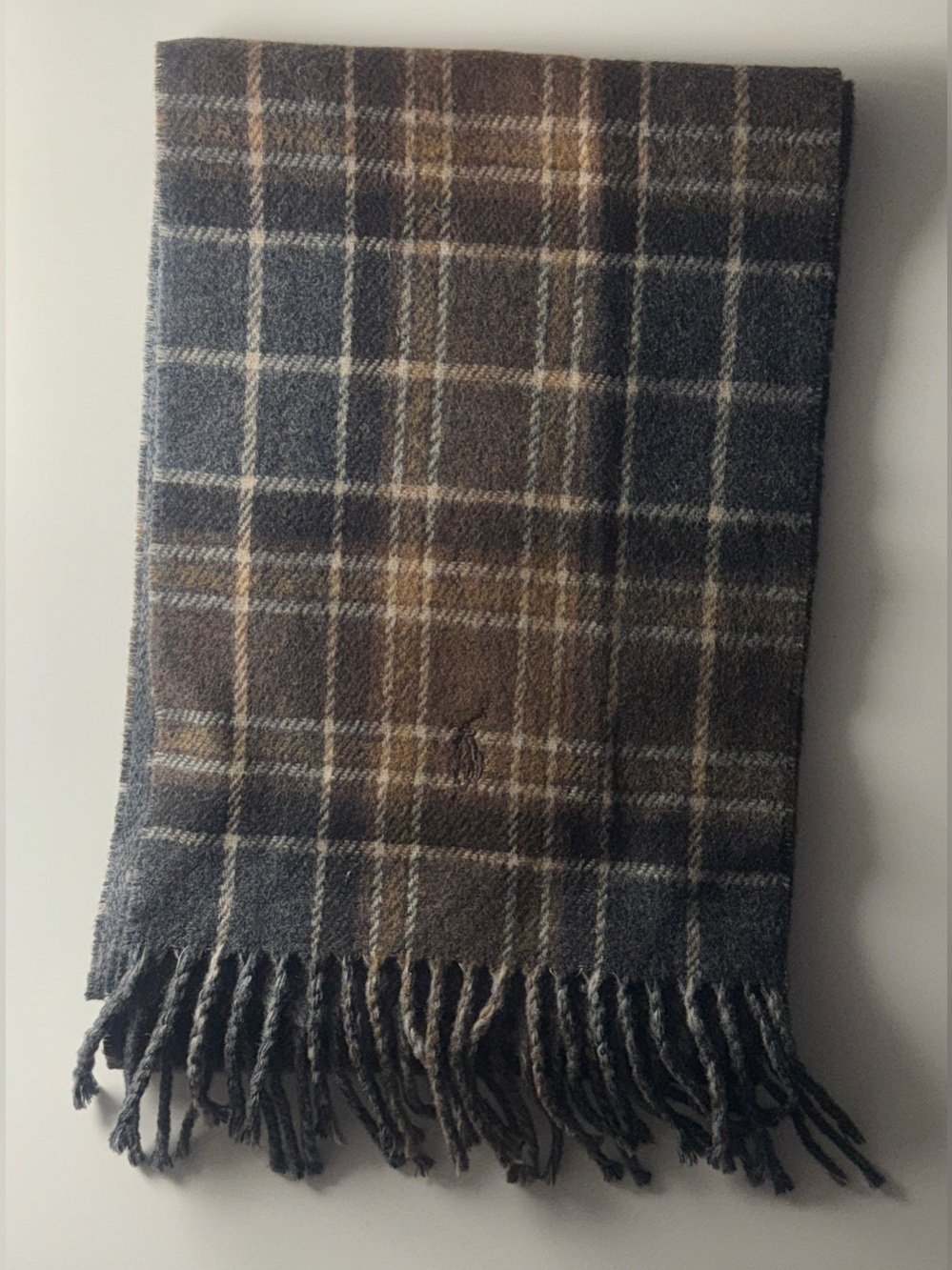 Ralph Lauren  Italian Lambs Wool Plaid  Scarf